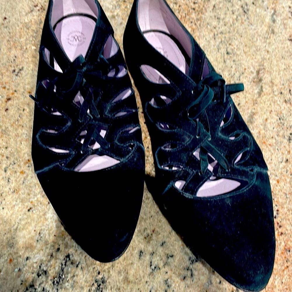 Black suede flats. Women’s size 9.5